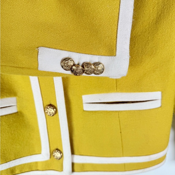 J.Crew Mustard Yellow Wool Trimmed Button Jacket - Picture 7 of 9